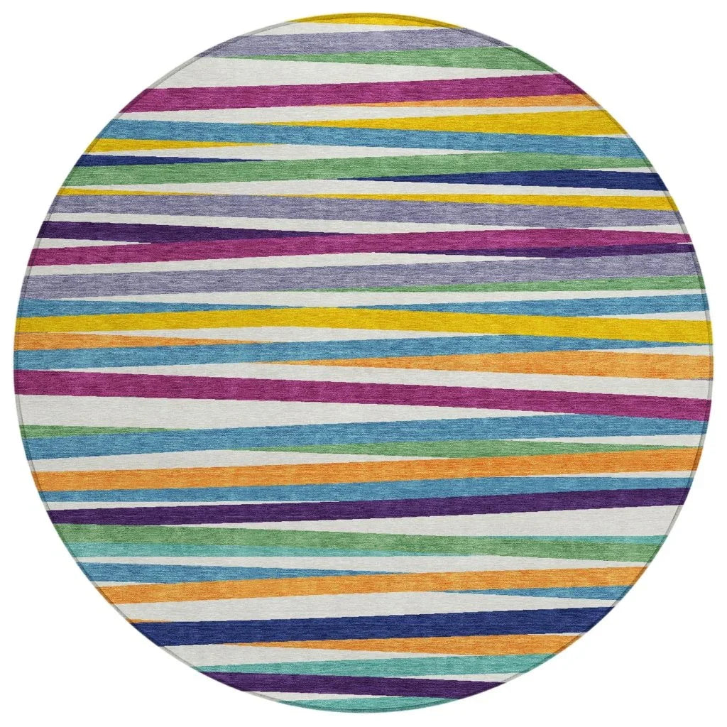 Liora White Washable Indoor-Outdoor Rug-Outdoor Rugs-LOOMLAN Rugs-8' x 8'-LOOMLAN