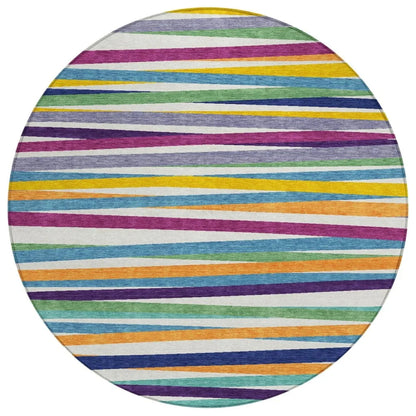 Liora White Washable Indoor-Outdoor Rug-Outdoor Rugs-LOOMLAN Rugs-8' x 8'-LOOMLAN