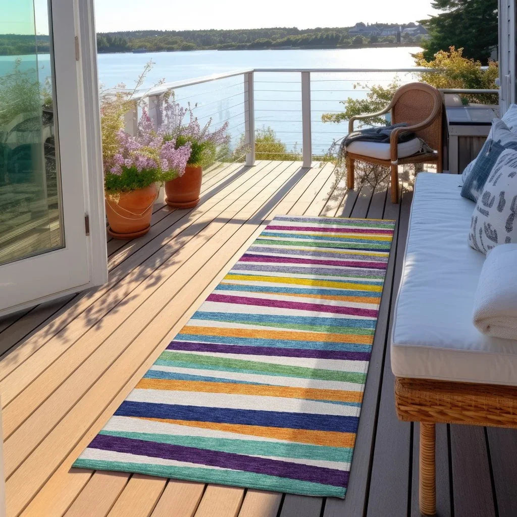 Liora White Washable Indoor-Outdoor Rug-Outdoor Rugs-LOOMLAN Rugs-LOOMLAN