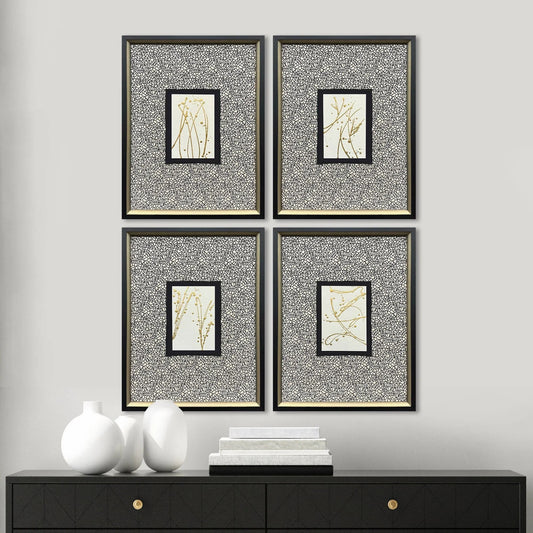 Liquid Gold I Wood Metallic Framed Wall Art 4PC