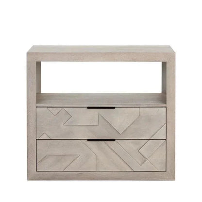 Lisboa Nightstand Light Grey Wood Ample Storage - LOOMLAN - SUNPAN - Nightstands