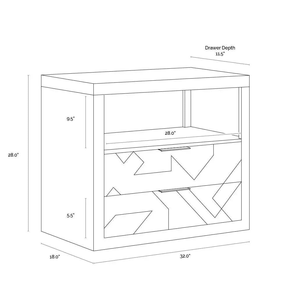 Lisboa Nightstand Light Grey Wood Ample Storage - LOOMLAN - SUNPAN - Nightstands