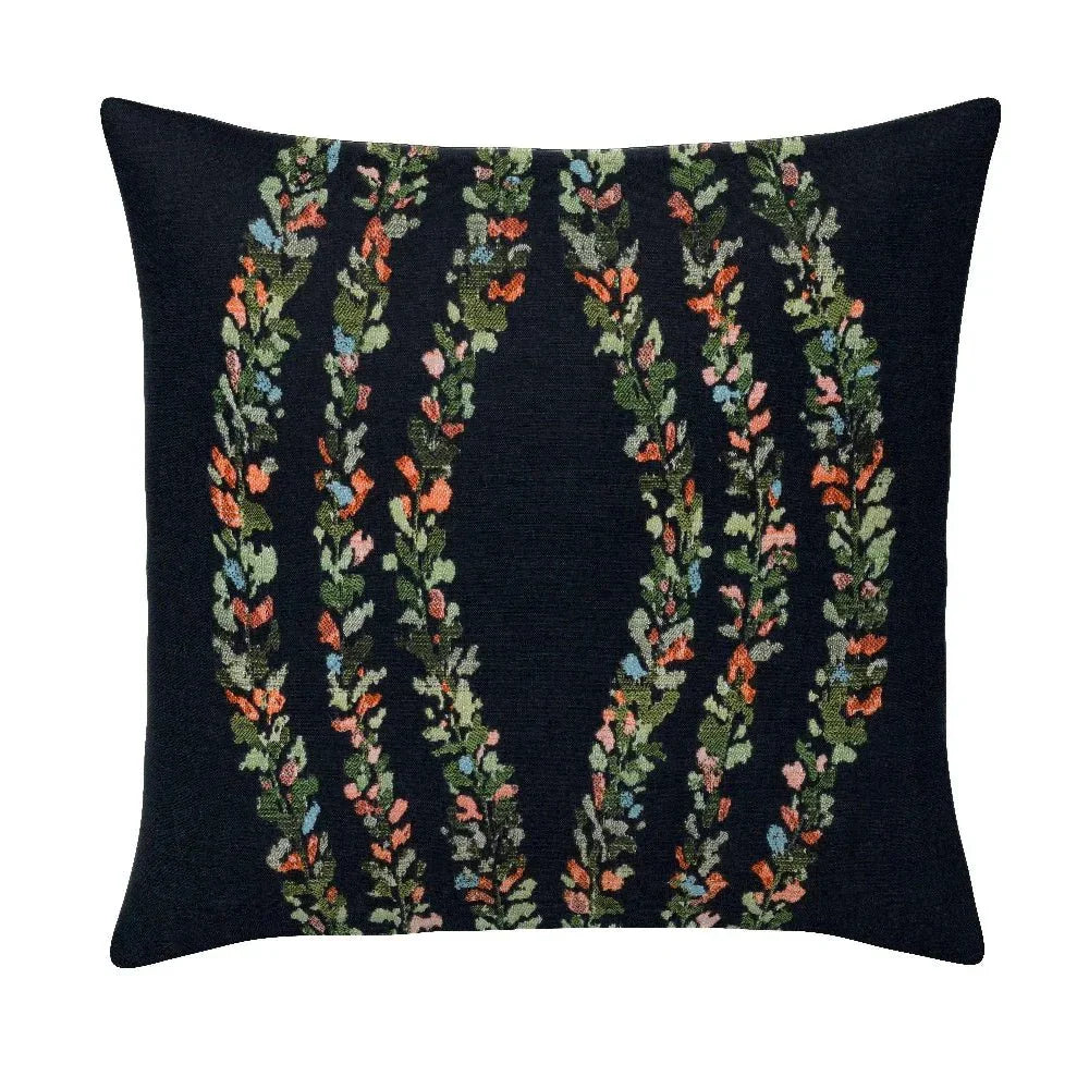 Lismore Midnight Handmade Outdoor Pillow-Outdoor Pillows-Earnest Collection-20" Square-LOOMLAN