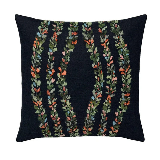 Lismore Midnight Handmade Outdoor Pillow-Outdoor Pillows-Earnest Collection-20" Square-LOOMLAN