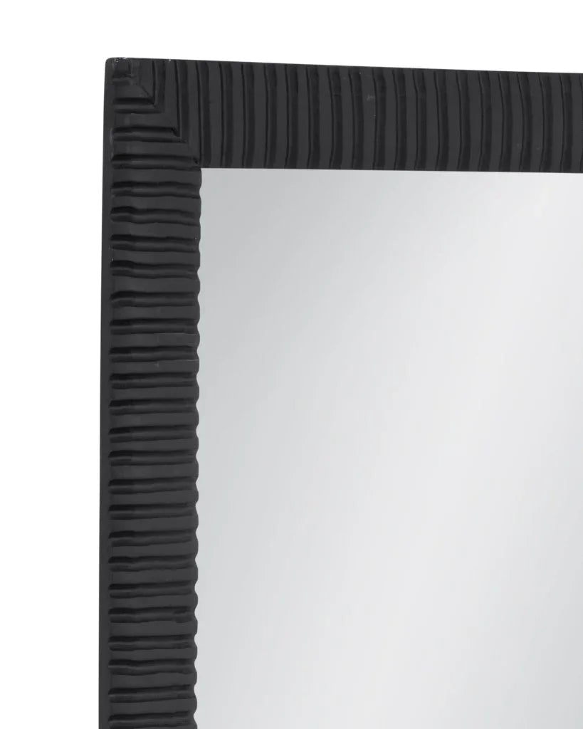 Lithea Matte Black Design Floor Mirror-Floor Mirrors-Bassett Mirror-LOOMLAN