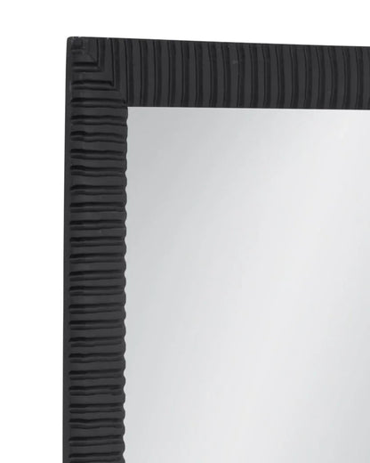 Lithea Matte Black Design Floor Mirror-Floor Mirrors-Bassett Mirror-LOOMLAN