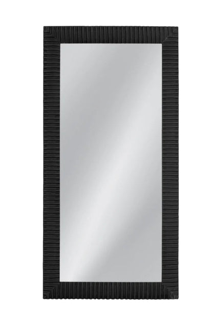 Lithea Matte Black Design Floor Mirror-Floor Mirrors-Bassett Mirror-LOOMLAN