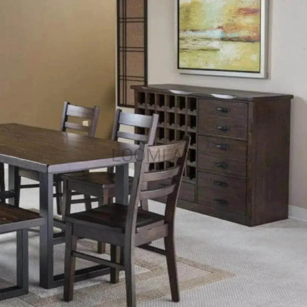 Live Edge Wine Cabinet Drawers Home Bar Serving Station-Home Bar Cabinets-Sunny D-LOOMLAN