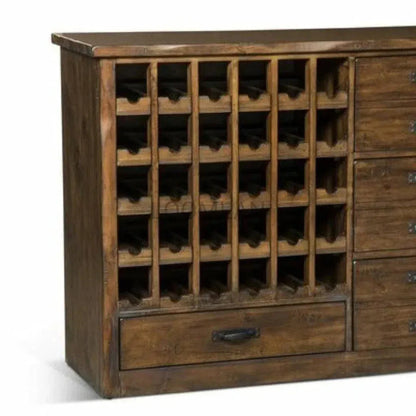 Live Edge Wine Cabinet Drawers Home Bar Serving Station-Home Bar Cabinets-Sunny D-LOOMLAN