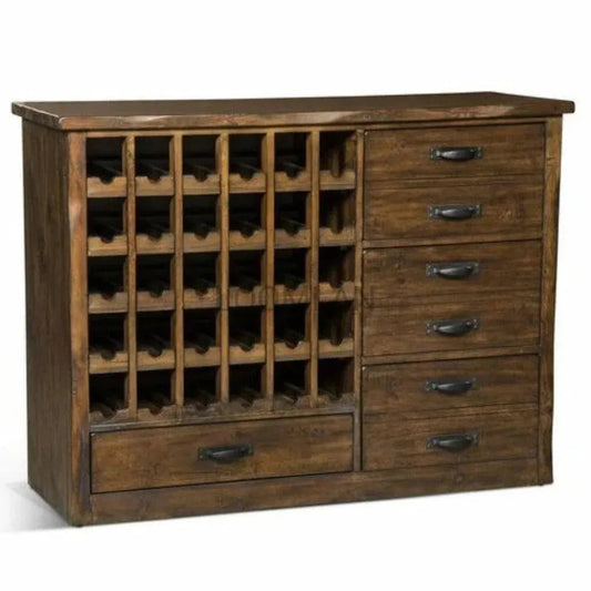 Live Edge Wine Cabinet Drawers Home Bar Serving Station-Home Bar Cabinets-Sunny D-LOOMLAN