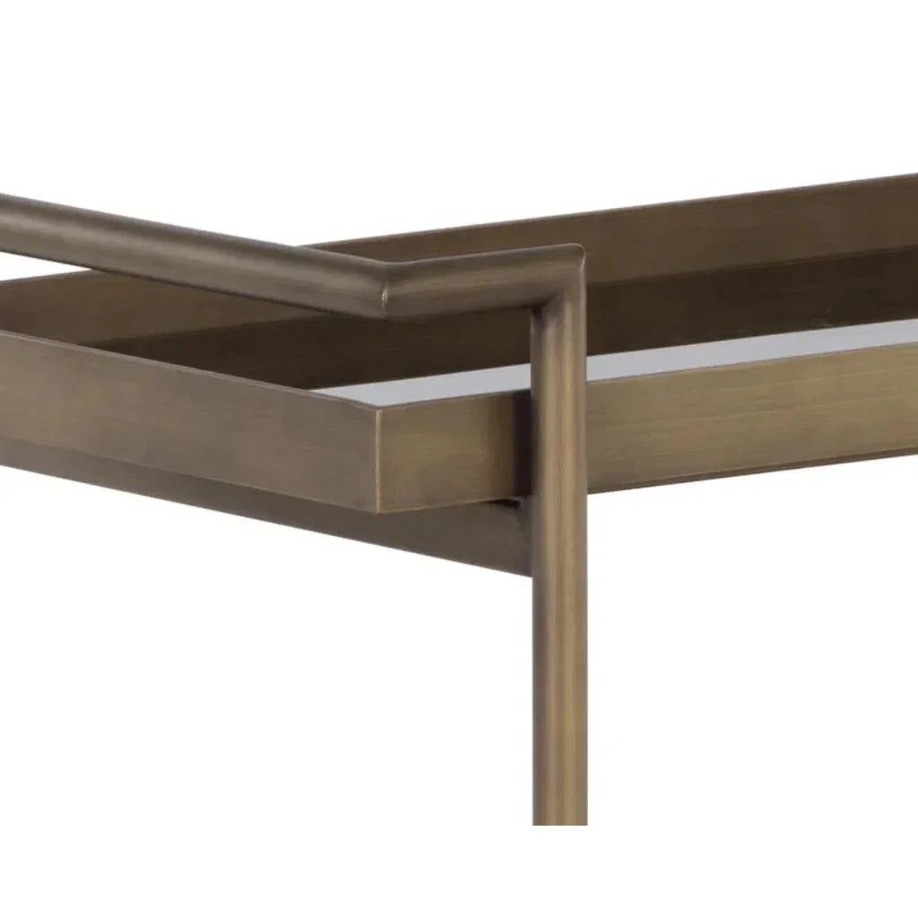 Livingston Steel Framed Glass Bar Cart-Home Bar Carts-SUNPAN-LOOMLAN