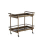 Livingston Steel Framed Glass Bar Cart-Home Bar Carts-SUNPAN-Antique Brass-LOOMLAN