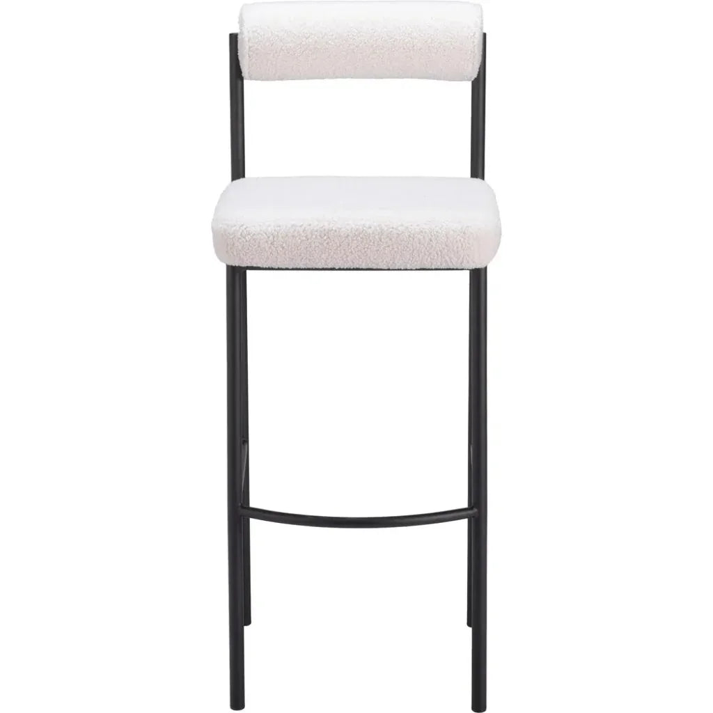 Livorno Barstool (Set of 2) Ivory - LOOMLAN - Zuo Modern - Bar Stools