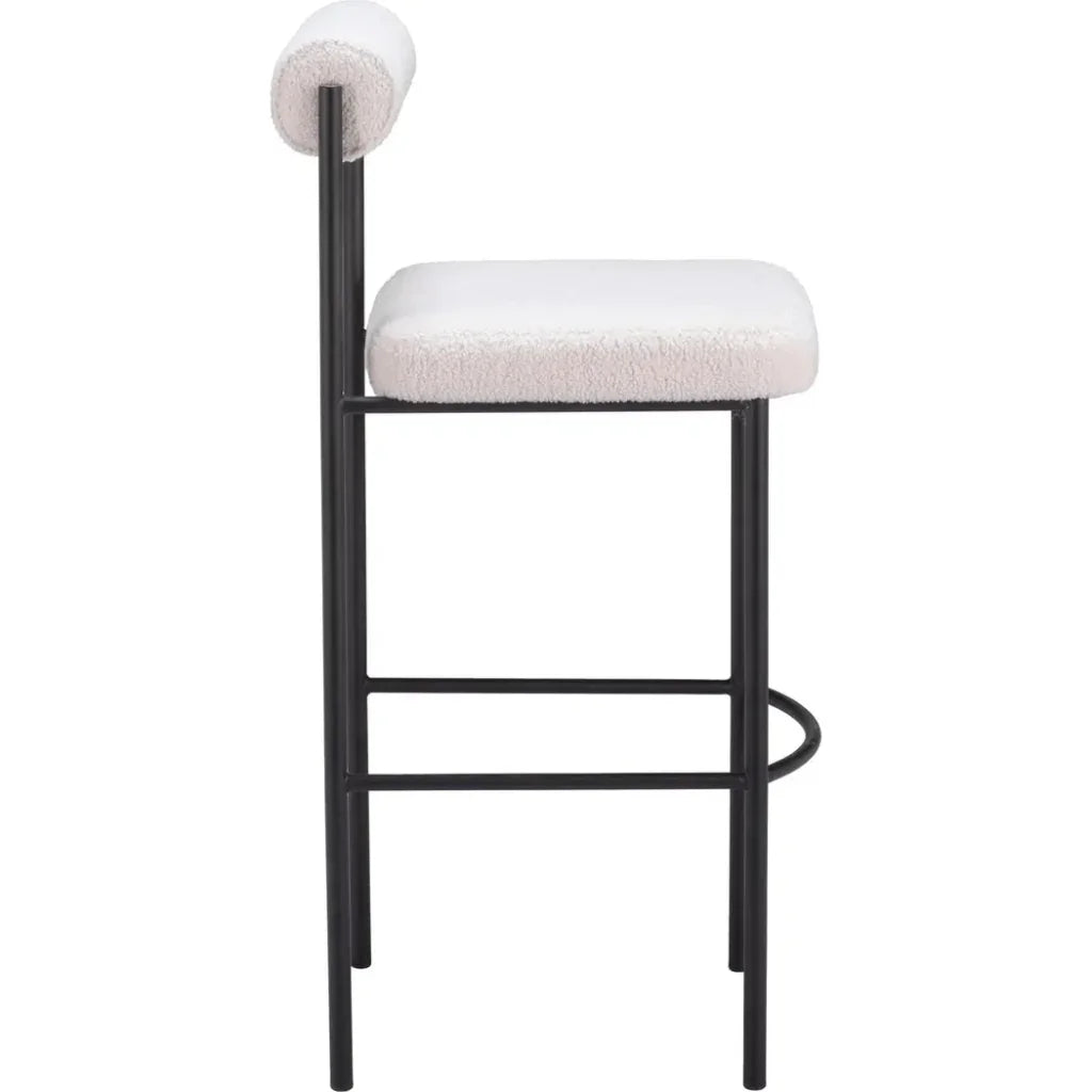 Livorno Barstool (Set of 2) Ivory - LOOMLAN - Zuo Modern - Bar Stools