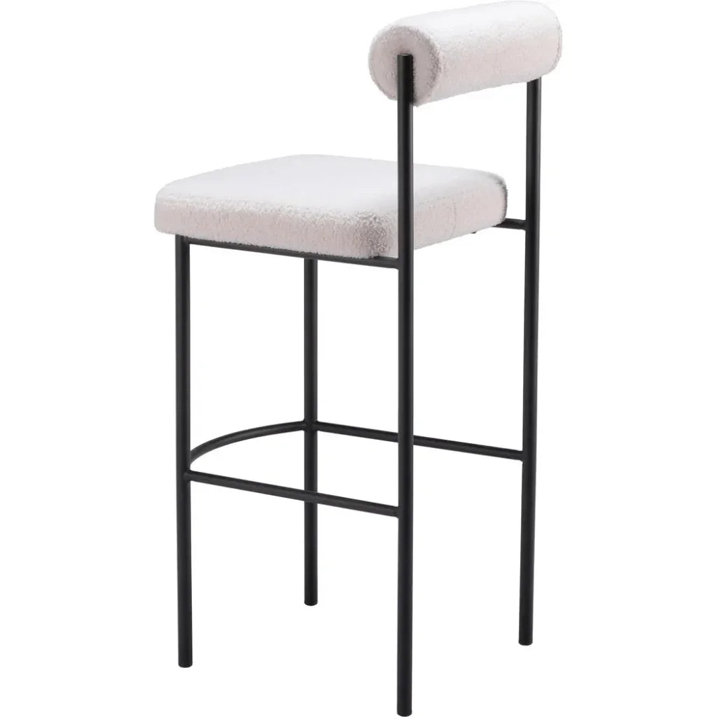 Livorno Barstool (Set of 2) Ivory - LOOMLAN - Zuo Modern - Bar Stools