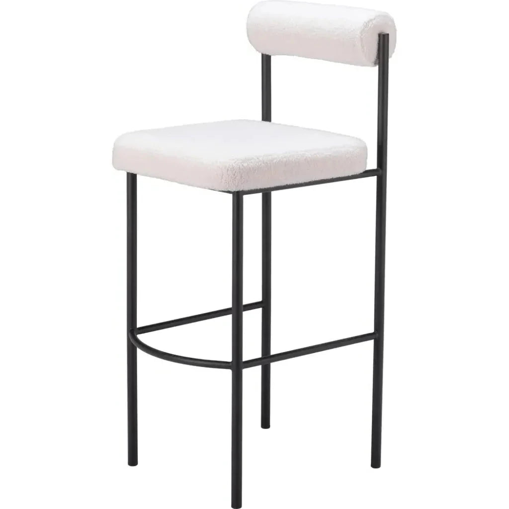 Livorno Barstool (Set of 2) Ivory - LOOMLAN - Zuo Modern - Bar Stools