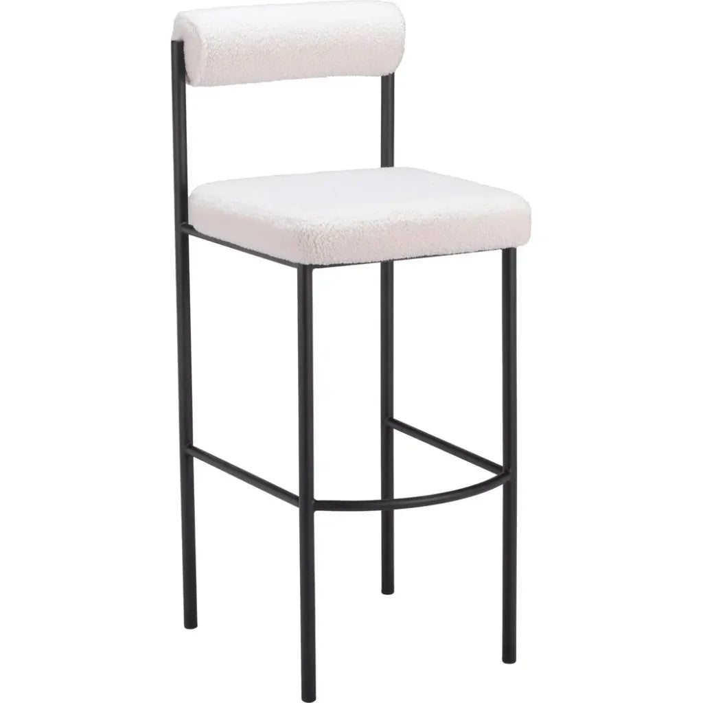 Livorno Barstool (Set of 2) Ivory - LOOMLAN - Zuo Modern - Bar Stools