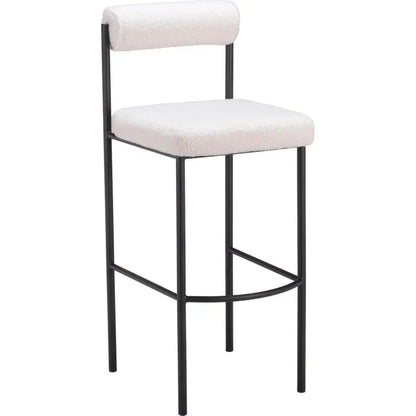 Livorno Barstool (Set of 2) Ivory - LOOMLAN - Zuo Modern - Bar Stools