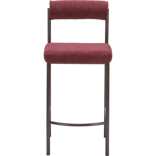 Livorno Counter Stool 2PC Red & Bronze - LOOMLAN - Zuo Modern - Counter Stools