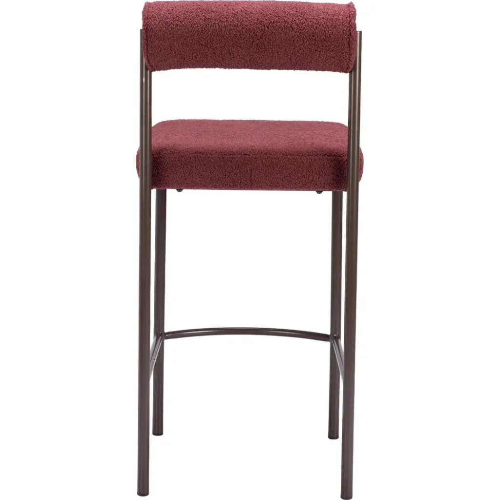 Livorno Counter Stool 2PC Red & Bronze - LOOMLAN - Zuo Modern - Counter Stools