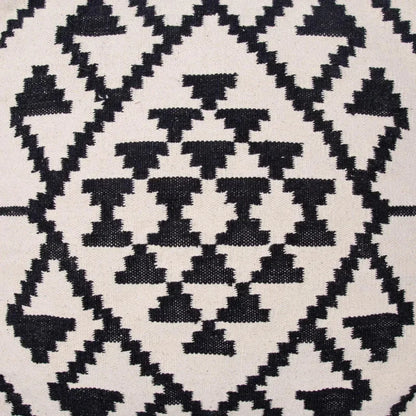 Lizardo Ottoman Beige & Black - LOOMLAN - Zuo Modern - Ottomans