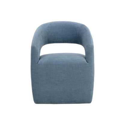Lloret Fabric Wheeled Dining Armchair - LOOMLAN - SUNPAN - Dining Chairs