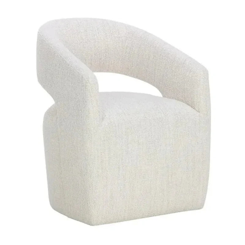 Lloret Fabric Wheeled Dining Armchair - LOOMLAN - SUNPAN - Dining Chairs