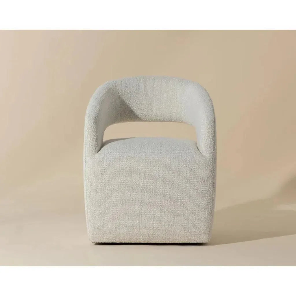 Lloret Fabric Wheeled Dining Armchair - LOOMLAN - SUNPAN - Dining Chairs