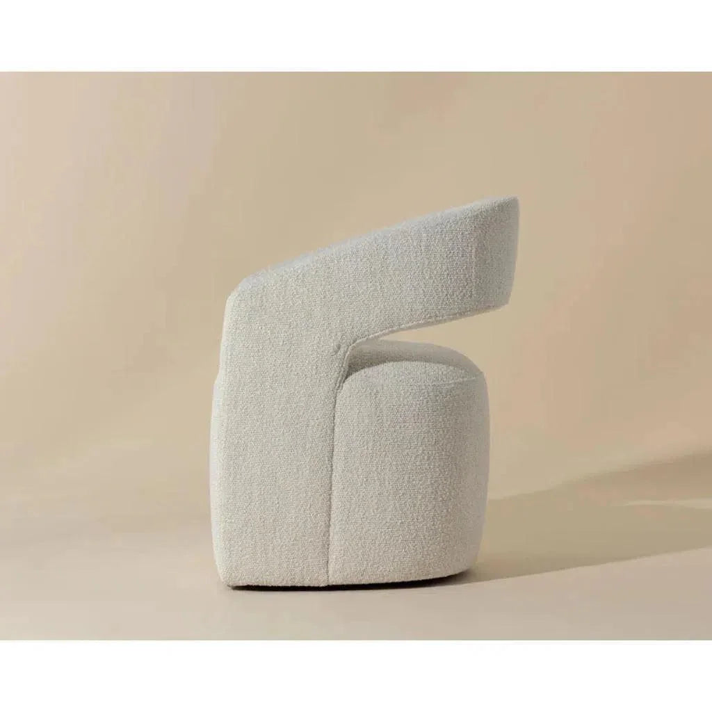 Lloret Fabric Wheeled Dining Armchair - LOOMLAN - SUNPAN - Dining Chairs