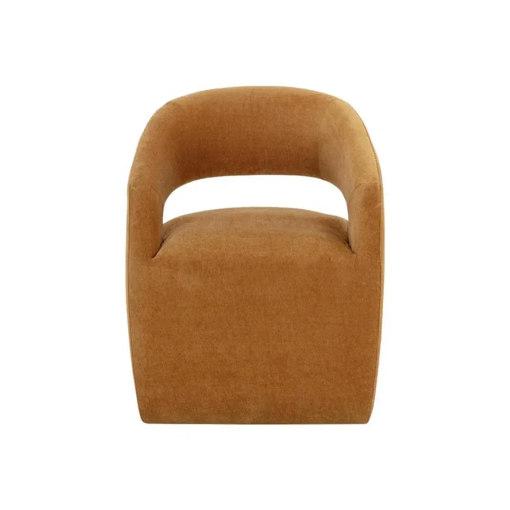 Lloret Fabric Wheeled Dining Armchair - LOOMLAN - SUNPAN - Dining Chairs