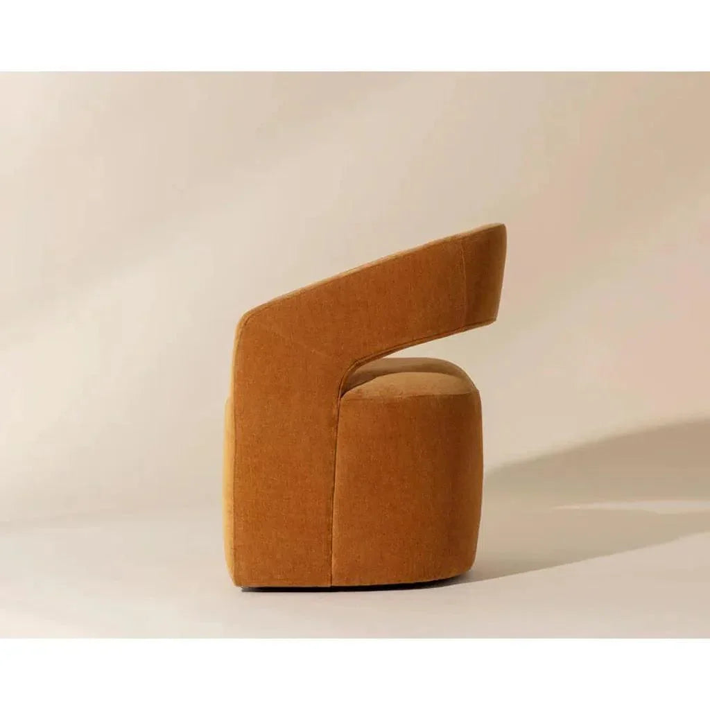 Lloret Fabric Wheeled Dining Armchair - LOOMLAN - SUNPAN - Dining Chairs