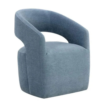 Lloret Fabric Wheeled Dining Armchair - LOOMLAN - SUNPAN - Dining Chairs