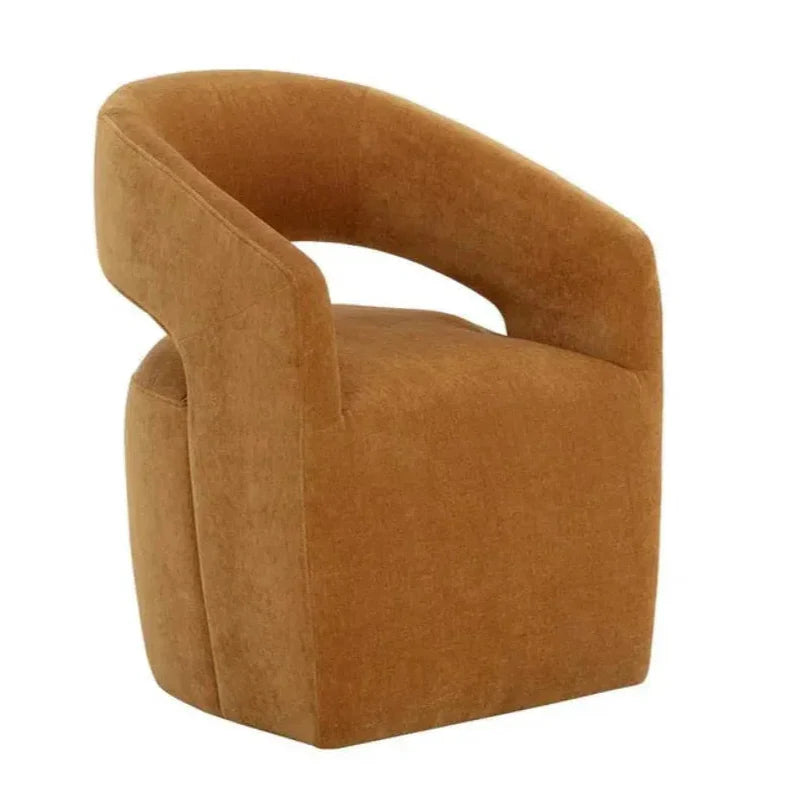 Lloret Fabric Wheeled Dining Armchair - LOOMLAN - SUNPAN - Dining Chairs