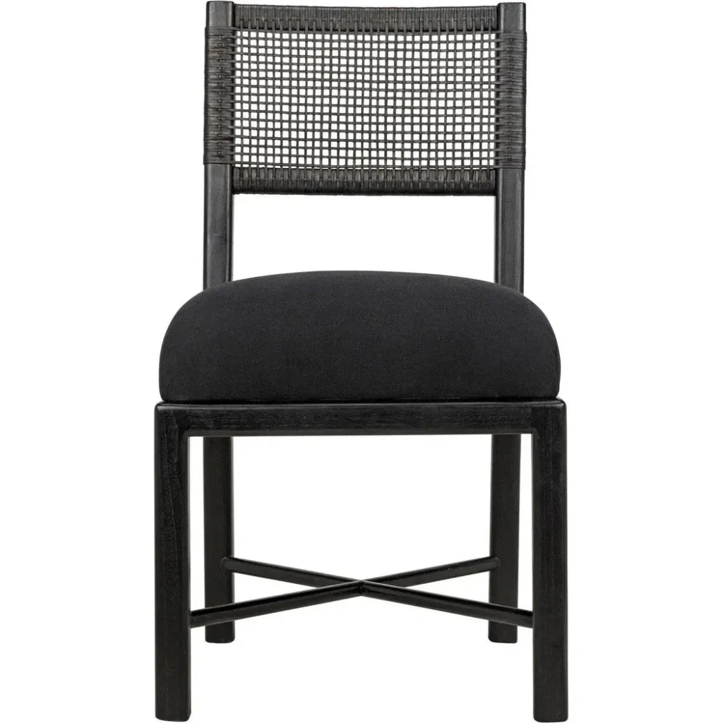 Lobos Wood Black Armless Chair - LOOMLAN - Noir - Dining Chairs