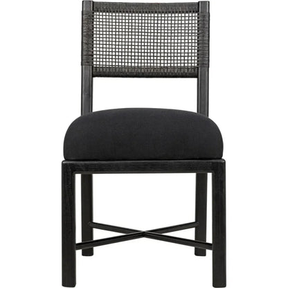 Lobos Wood Black Armless Chair - LOOMLAN - Noir - Dining Chairs