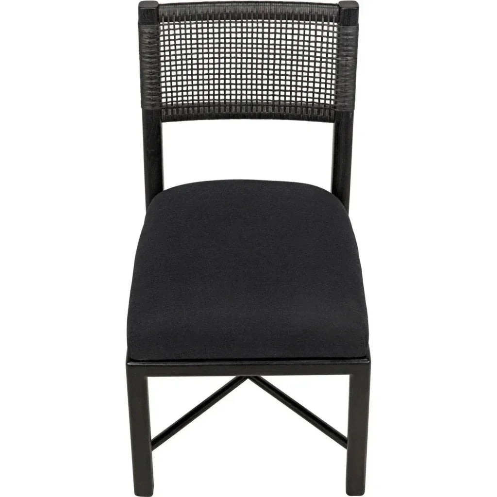 Lobos Wood Black Armless Chair - LOOMLAN - Noir - Dining Chairs