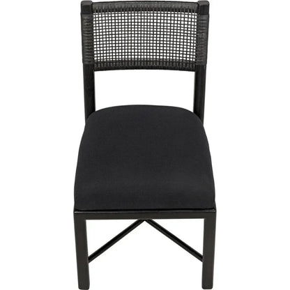 Lobos Wood Black Armless Chair - LOOMLAN - Noir - Dining Chairs