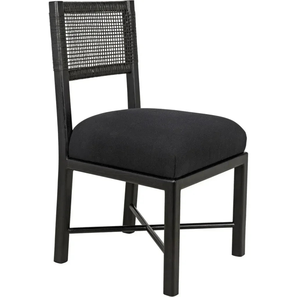 Lobos Wood Black Armless Chair - LOOMLAN - Noir - Dining Chairs