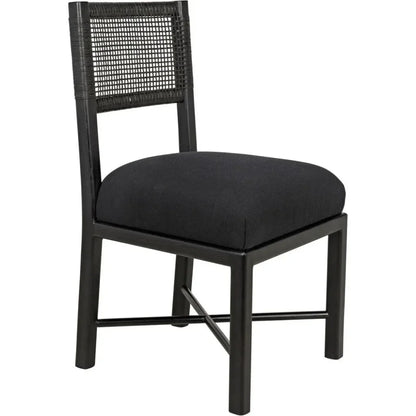 Lobos Wood Black Armless Chair - LOOMLAN - Noir - Dining Chairs