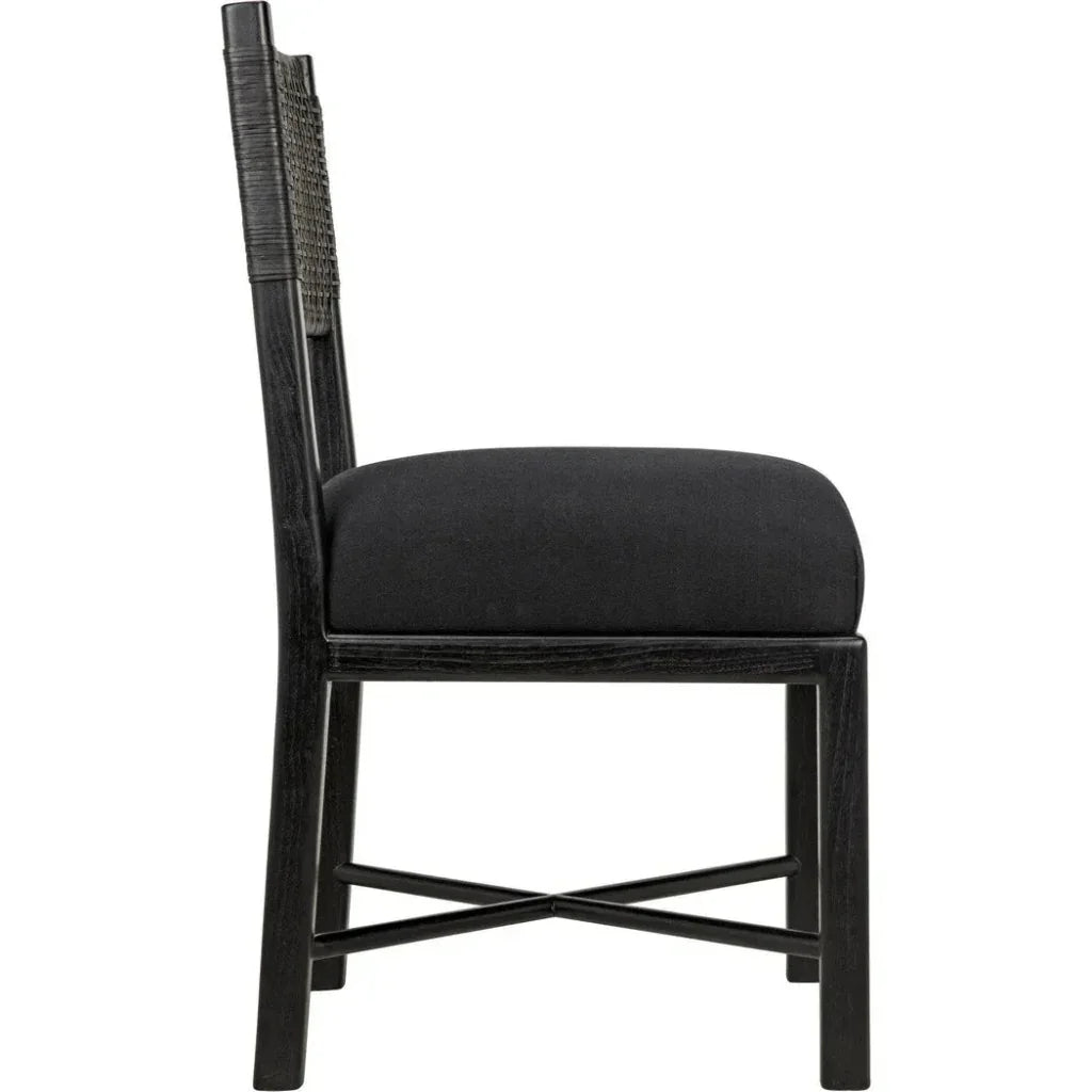 Lobos Wood Black Armless Chair - LOOMLAN - Noir - Dining Chairs