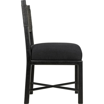 Lobos Wood Black Armless Chair - LOOMLAN - Noir - Dining Chairs