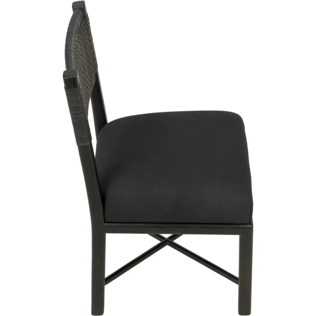 Lobos Wood Black Armless Chair - LOOMLAN - Noir - Dining Chairs