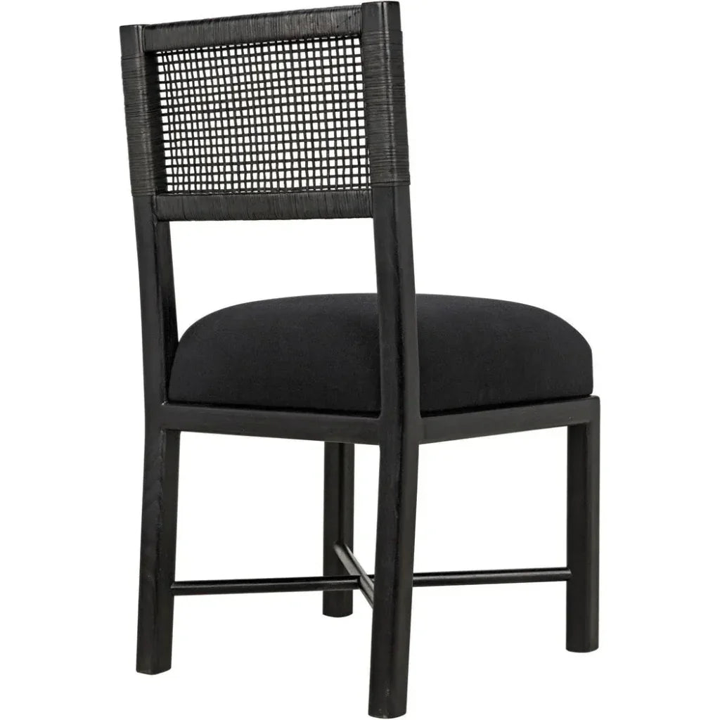 Lobos Wood Black Armless Chair - LOOMLAN - Noir - Dining Chairs