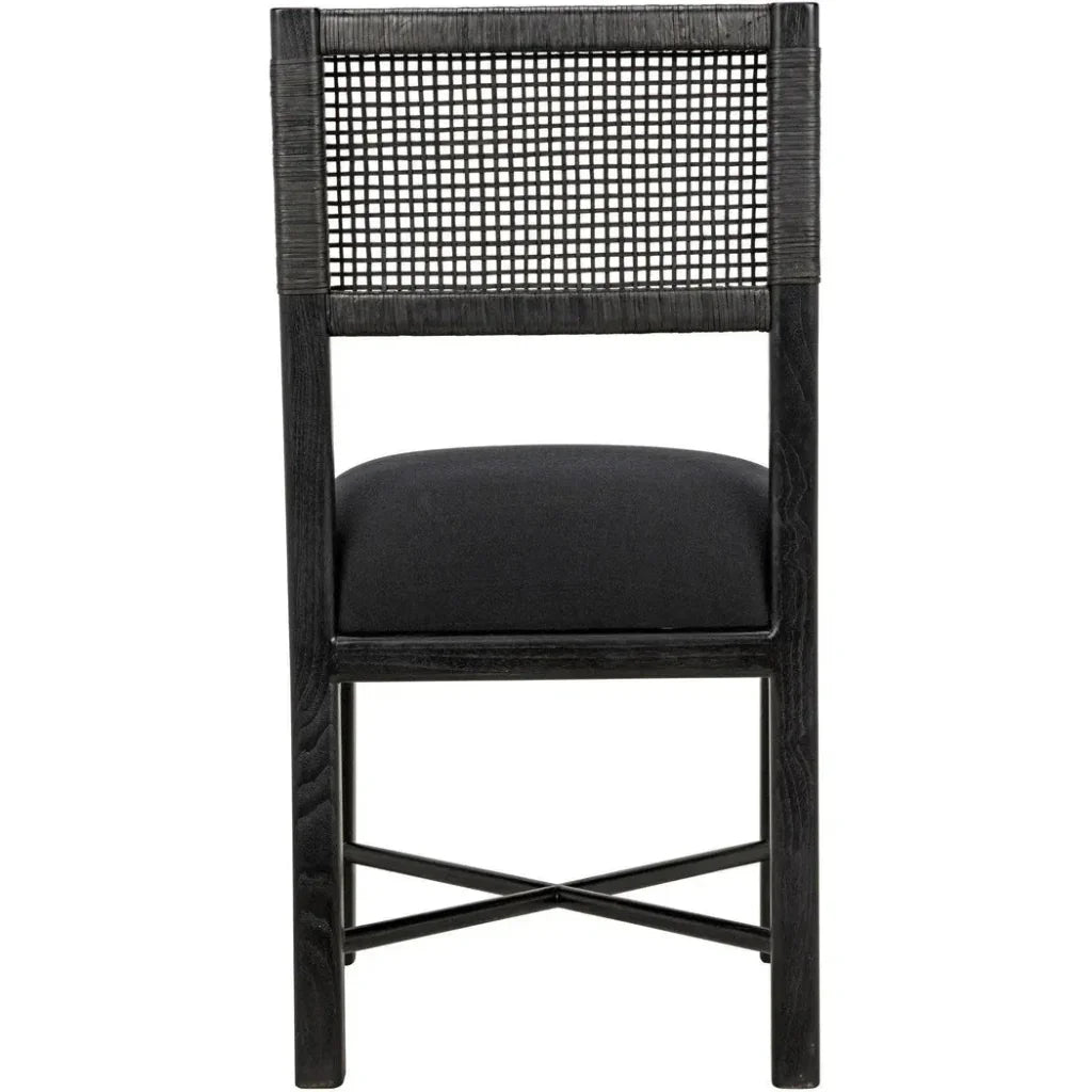 Lobos Wood Black Armless Chair - LOOMLAN - Noir - Dining Chairs