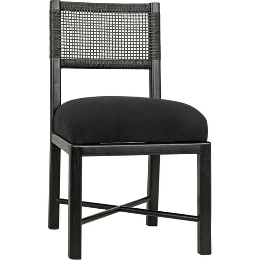 Lobos Wood Black Armless Chair - LOOMLAN - Noir - Dining Chairs