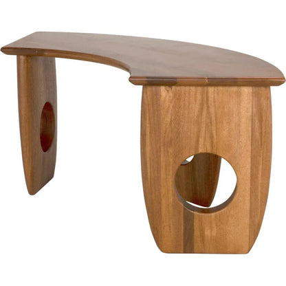 Lobster Desk, Walnut Curved Home Office Desk-Home Office Desks-Noir-LOOMLAN