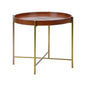 Loft Leather Top Round Side Table - LOOMLAN - Chelsea House - Side Tables