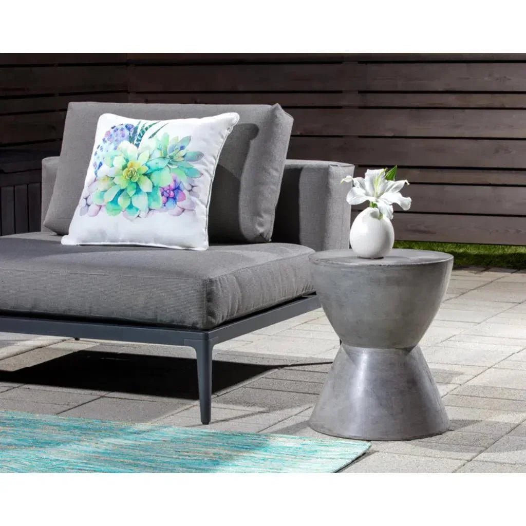 Logan Concrete Outdoor Round End Table - LOOMLAN - SUNPAN - Outdoor Side Tables