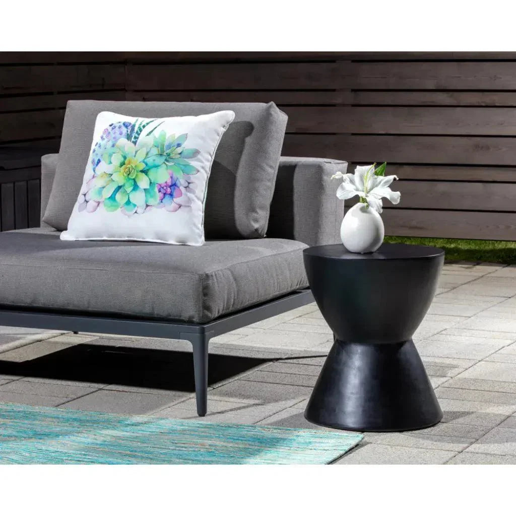 Logan Concrete Outdoor Round End Table - LOOMLAN - SUNPAN - Outdoor Side Tables
