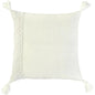 Lois Outdoor Throw Pillow With Tassels-Outdoor Pillows-LOOMLAN-Ivory-LOOMLAN